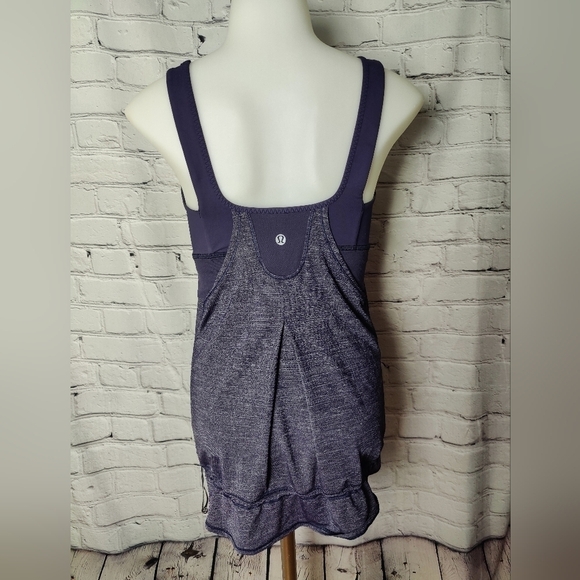 Lululemon Rest Less Built In Bra Athletic Tank Drawstring Cinch Waist Size 6 - Picture 2 of 5